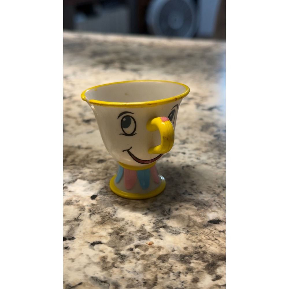 Disney Beauty and the Beast Chip Tea Cup Plastic Figurine Toy Collectible White